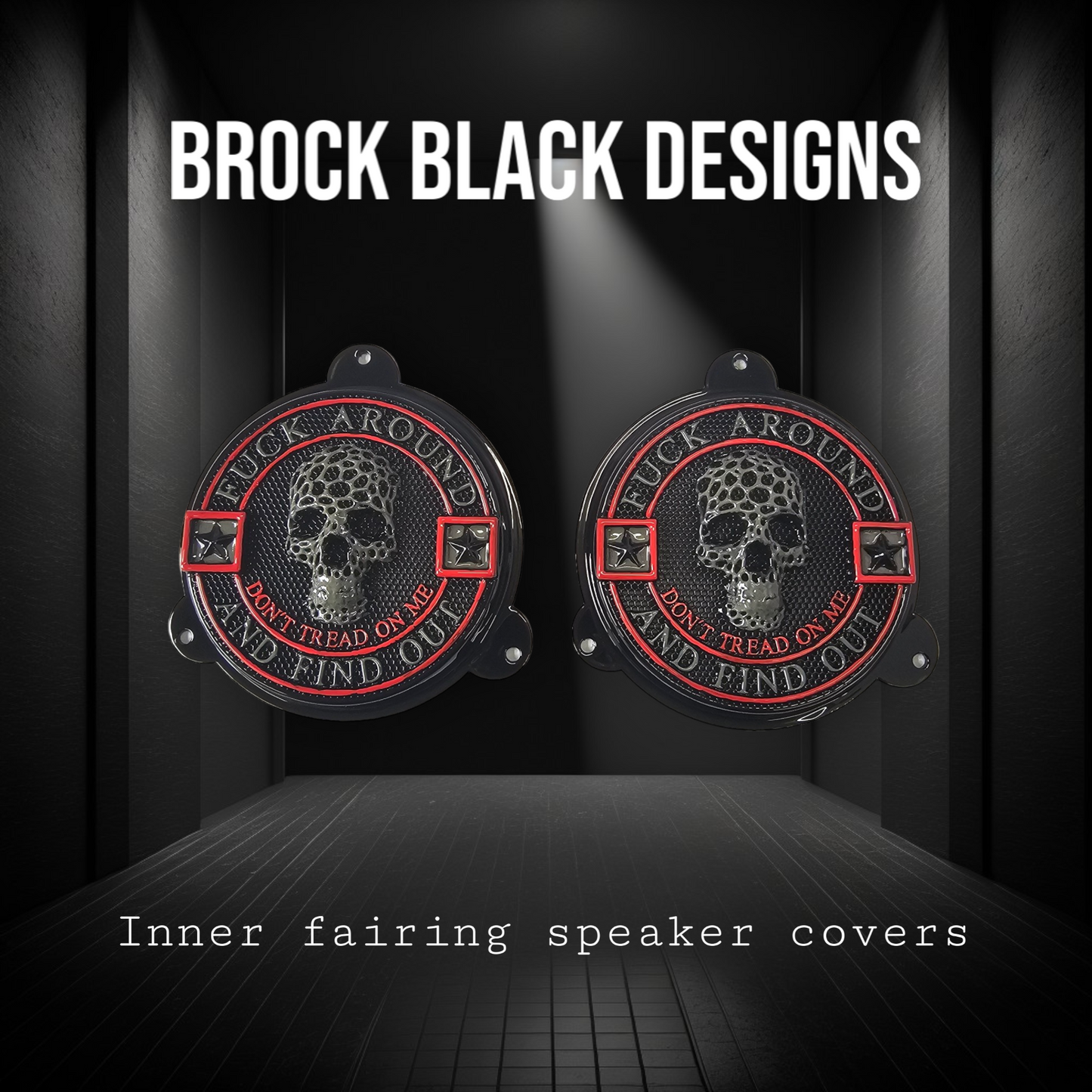 97-25+ Touring 3D FAFO webbed skull speakers grill covers set