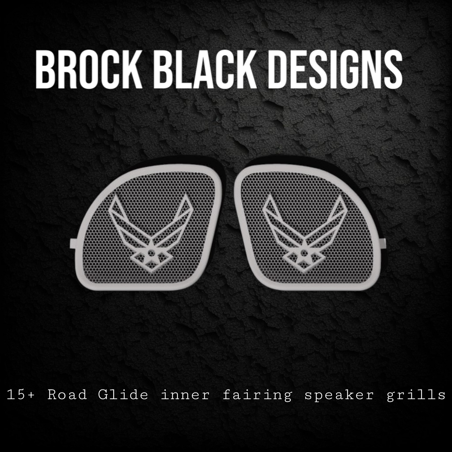 98-2024+ Road Glide 3D Air Force speakers grill covers set
