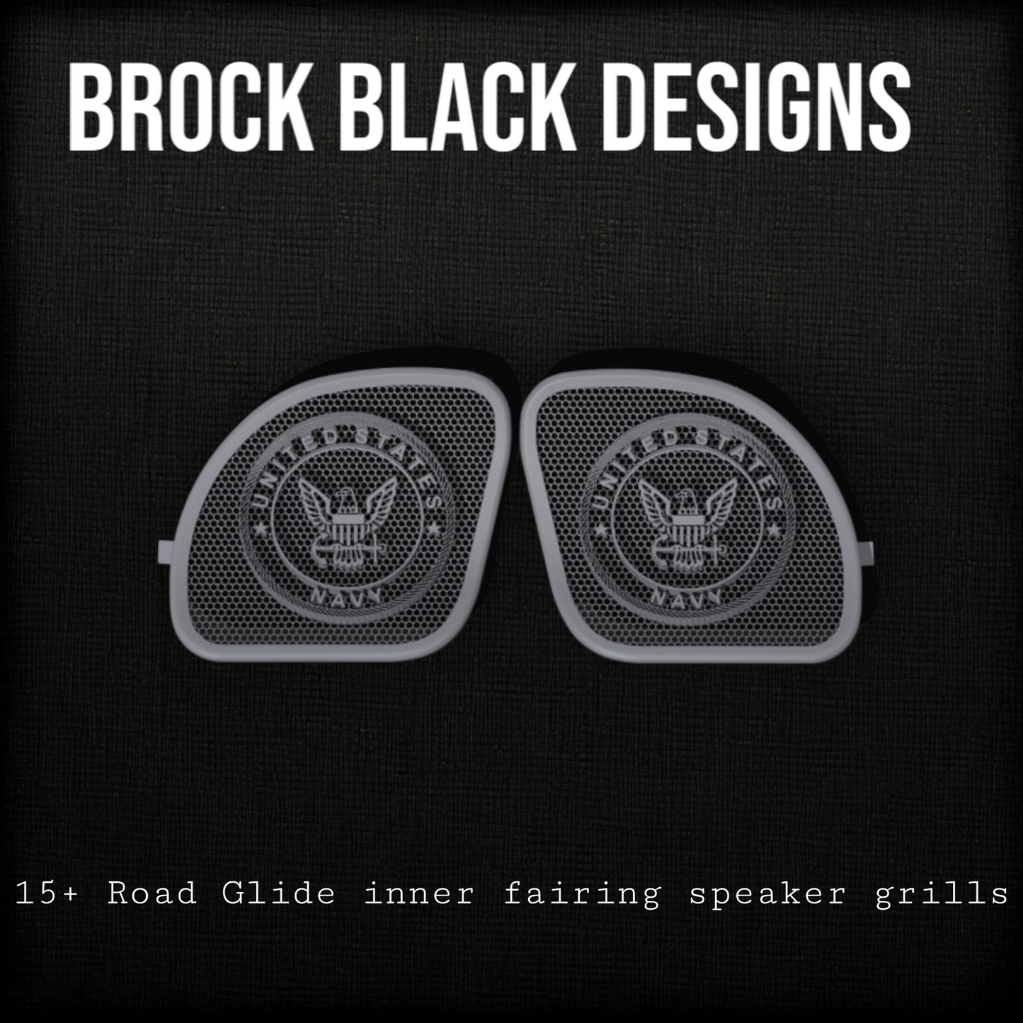 98-2024+ Road Glide 3D Navy speakers grill covers set
