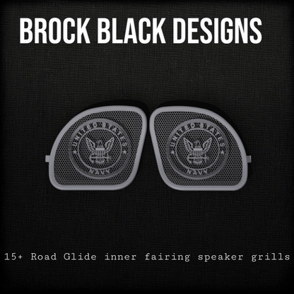 98-2024+ Road Glide 3D Navy speakers grill covers set