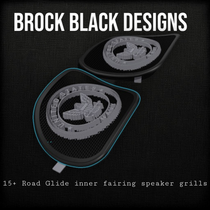 98-2024+ Road Glide 3D Navy speakers grill covers set