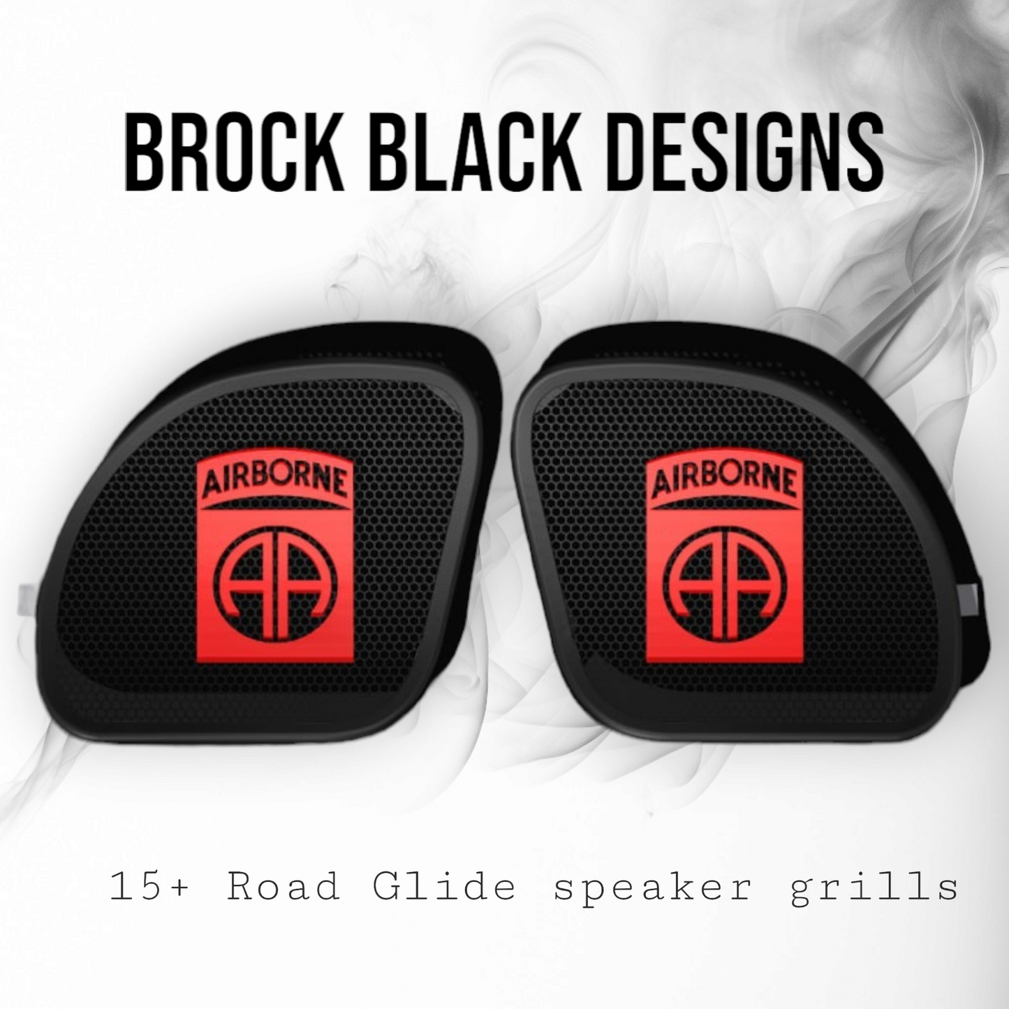 98-2024+ Road Glide 3D Airborne logo speakers grill covers set