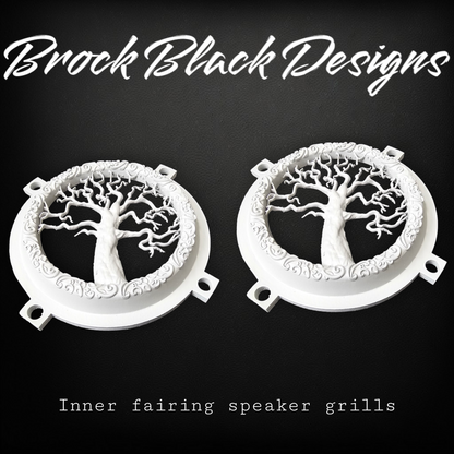 97-25+ Touring 3D tree of life speakers grill covers set