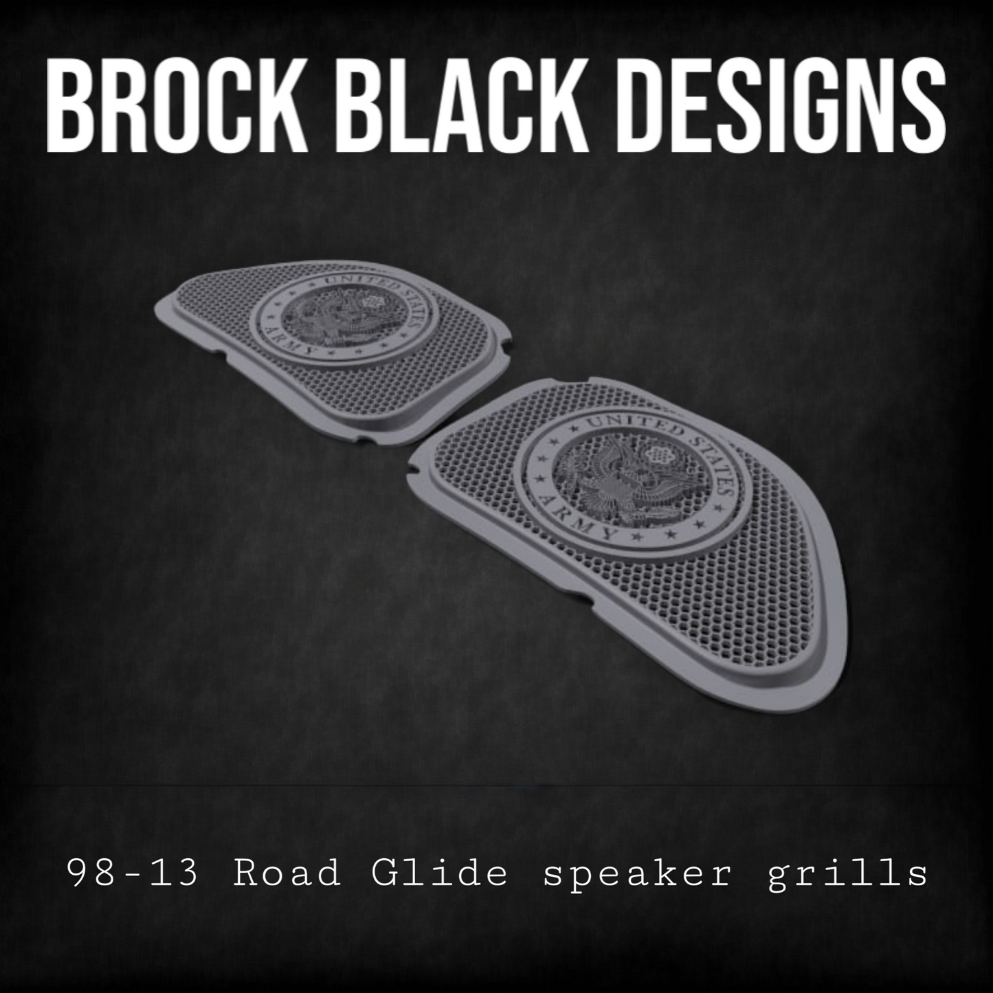98-2024+ Road Glide 3D Army seal speakers grill covers set