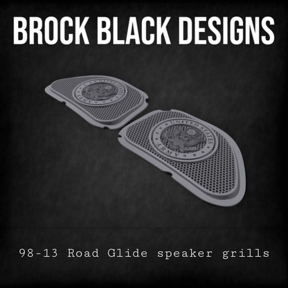 98-2024+ Road Glide 3D Army seal speakers grill covers set