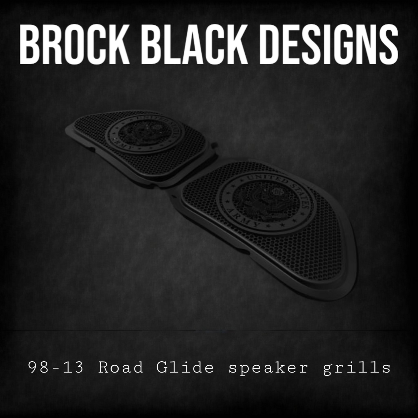 98-2024+ Road Glide 3D Army seal speakers grill covers set