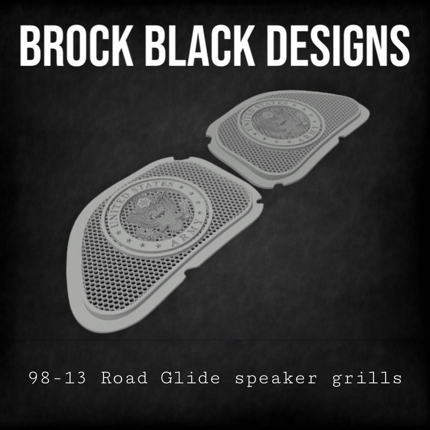 98-2024+ Road Glide 3D Army seal speakers grill covers set
