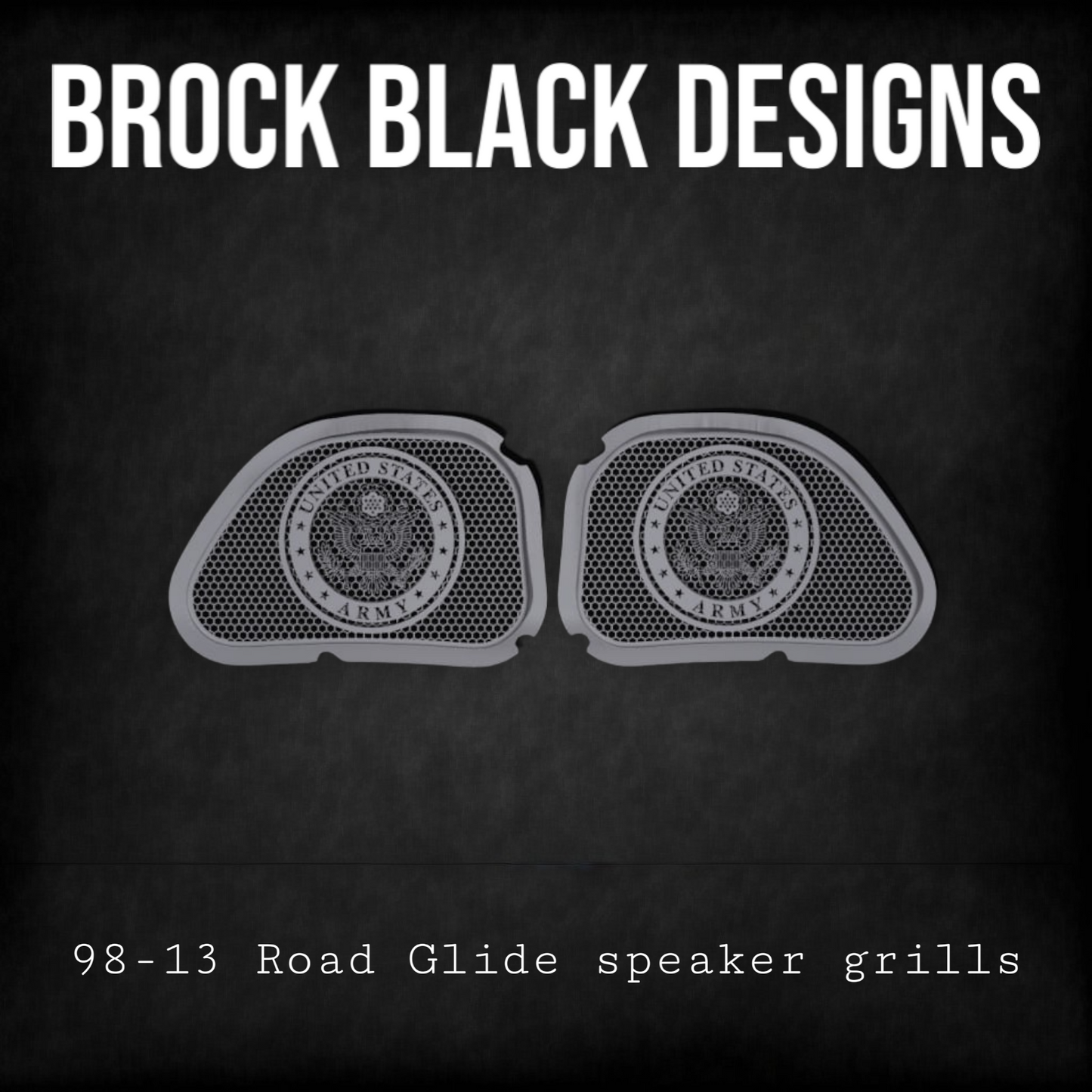 98-2024+ Road Glide 3D Army seal speakers grill covers set