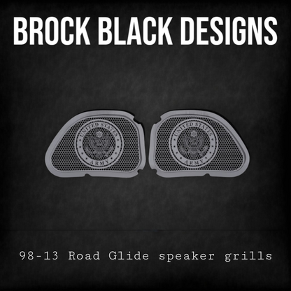 98-2024+ Road Glide 3D Army seal speakers grill covers set