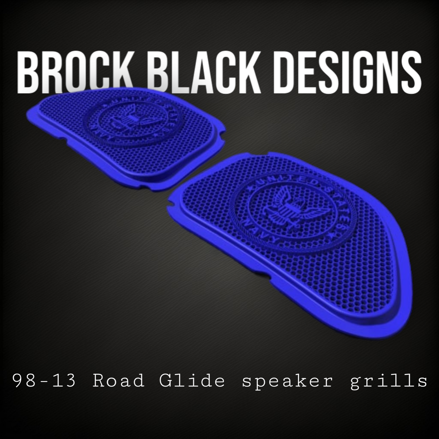 98-2024+ Road Glide 3D Navy speakers grill covers set