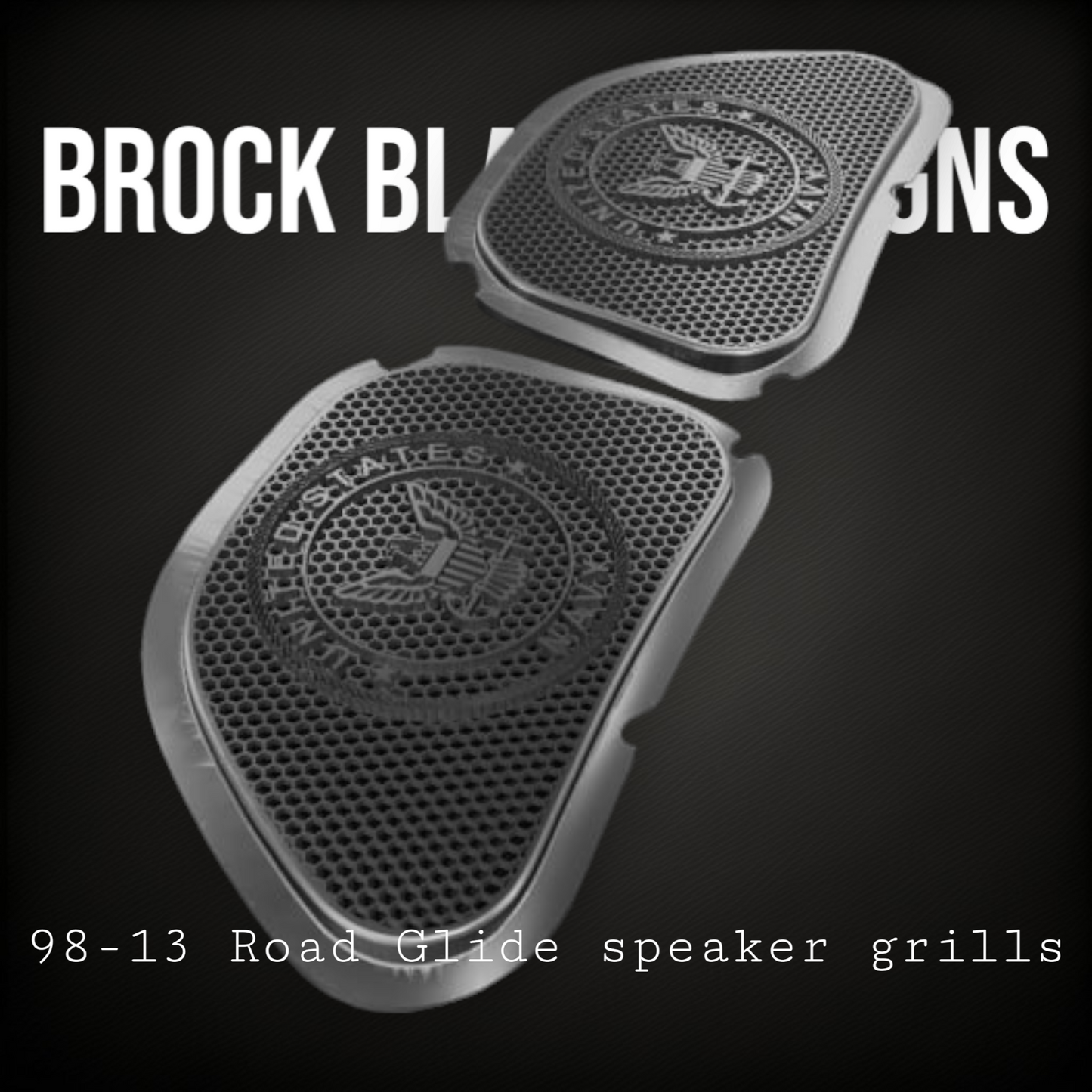 98-2024+ Road Glide 3D Navy speakers grill covers set