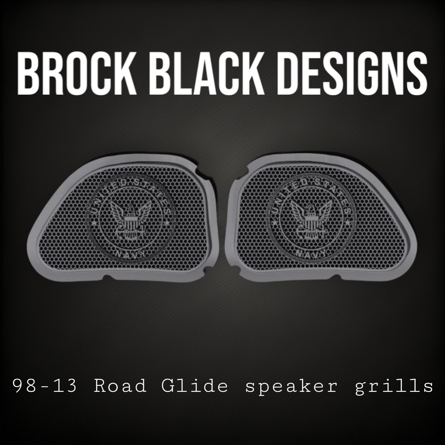 98-2024+ Road Glide 3D Navy speakers grill covers set