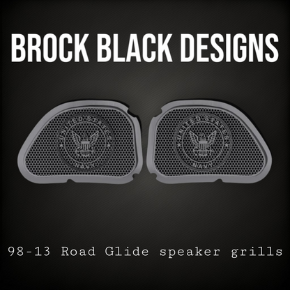98-2024+ Road Glide 3D Navy speakers grill covers set