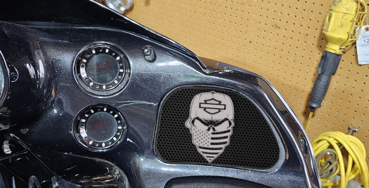 98-2024+ Road Glide 3D skull speakers grill covers set