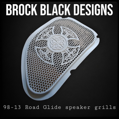 98-2024+ Road Glide 3D Celtic cross speakers grill covers set