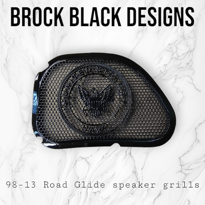 98-2024+ Road Glide 3D Navy speakers grill covers set