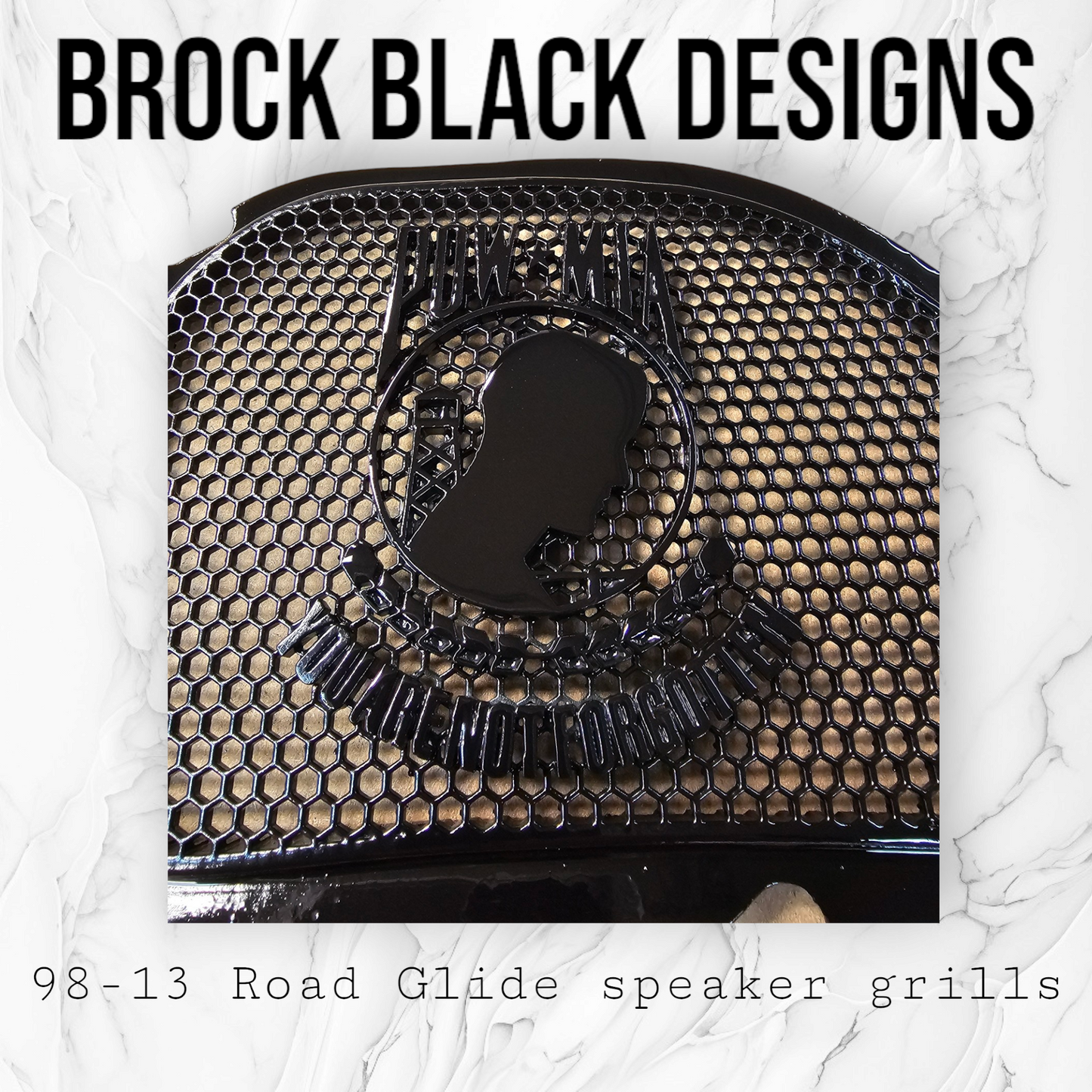 98-2024+ Road Glide 3D POW MIA TRIBUTE speakers grill covers set