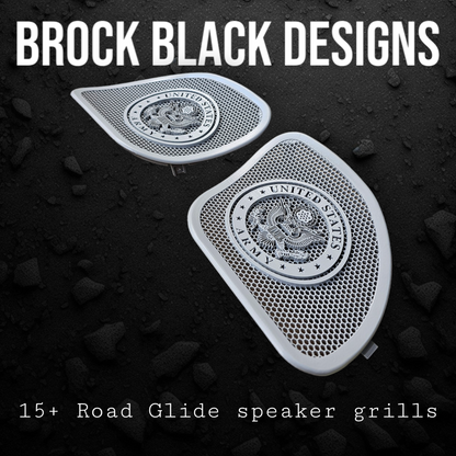 98-2024+ Road Glide 3D Army seal speakers grill covers set