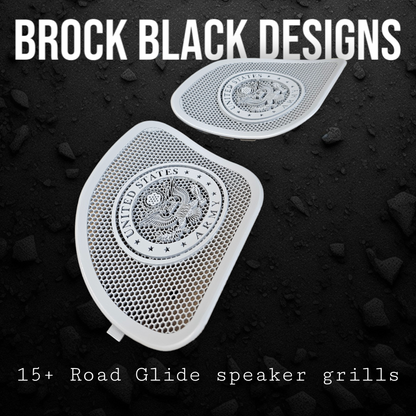 98-2024+ Road Glide 3D Army seal speakers grill covers set