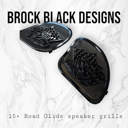98-2024+ Road Glide 3D Fast Johnny speakers grill covers set
