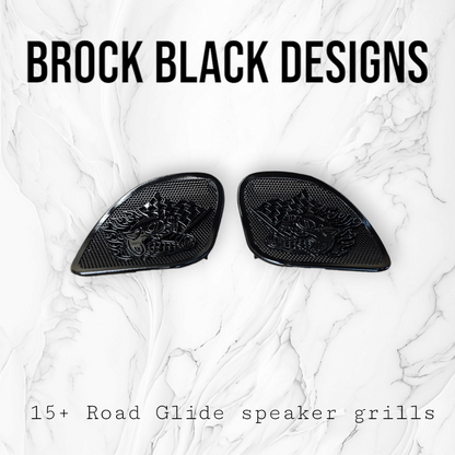 98-2024+ Road Glide 3D Fast Johnny speakers grill covers set