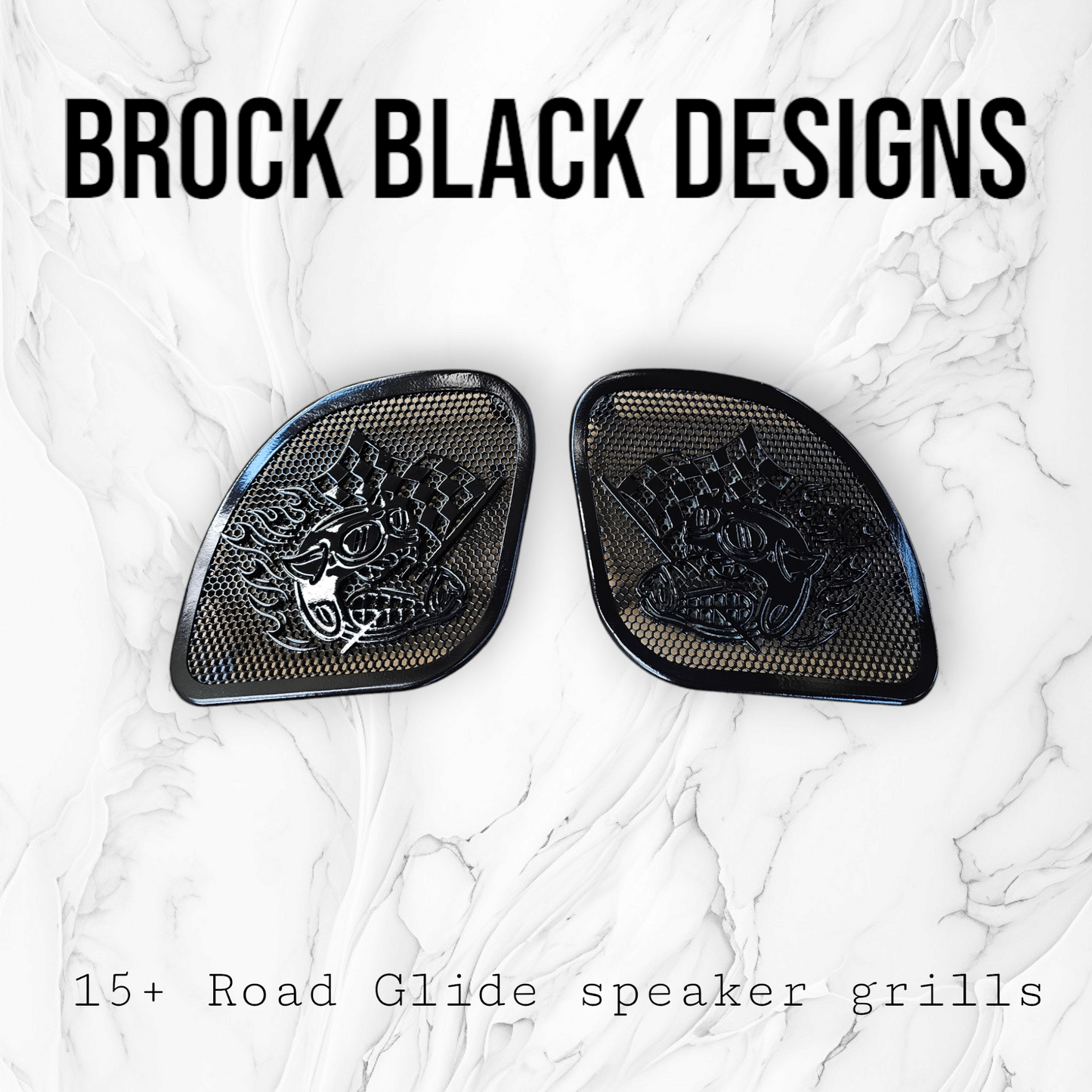 98-2024+ Road Glide 3D Fast Johnny speakers grill covers set