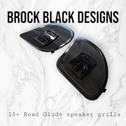 98-2024+ Road Glide 3D Airborne logo speakers grill covers set