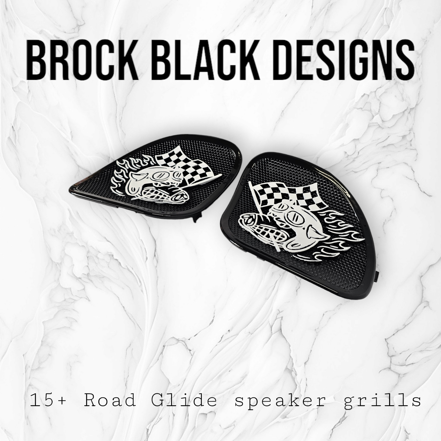 98-2024+ Road Glide 3D Fast Johnny speakers grill covers set