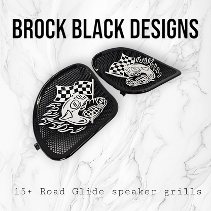 98-2024+ Road Glide 3D Fast Johnny speakers grill covers set