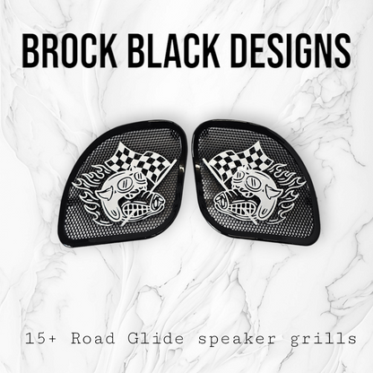 98-2024+ Road Glide 3D Fast Johnny speakers grill covers set