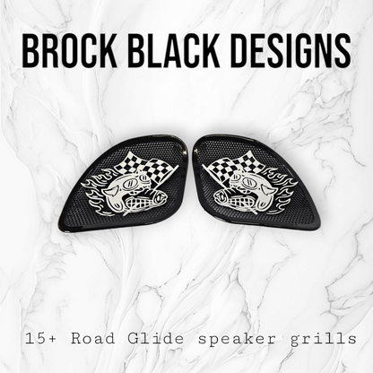 98-2024+ Road Glide 3D Fast Johnny speakers grill covers set