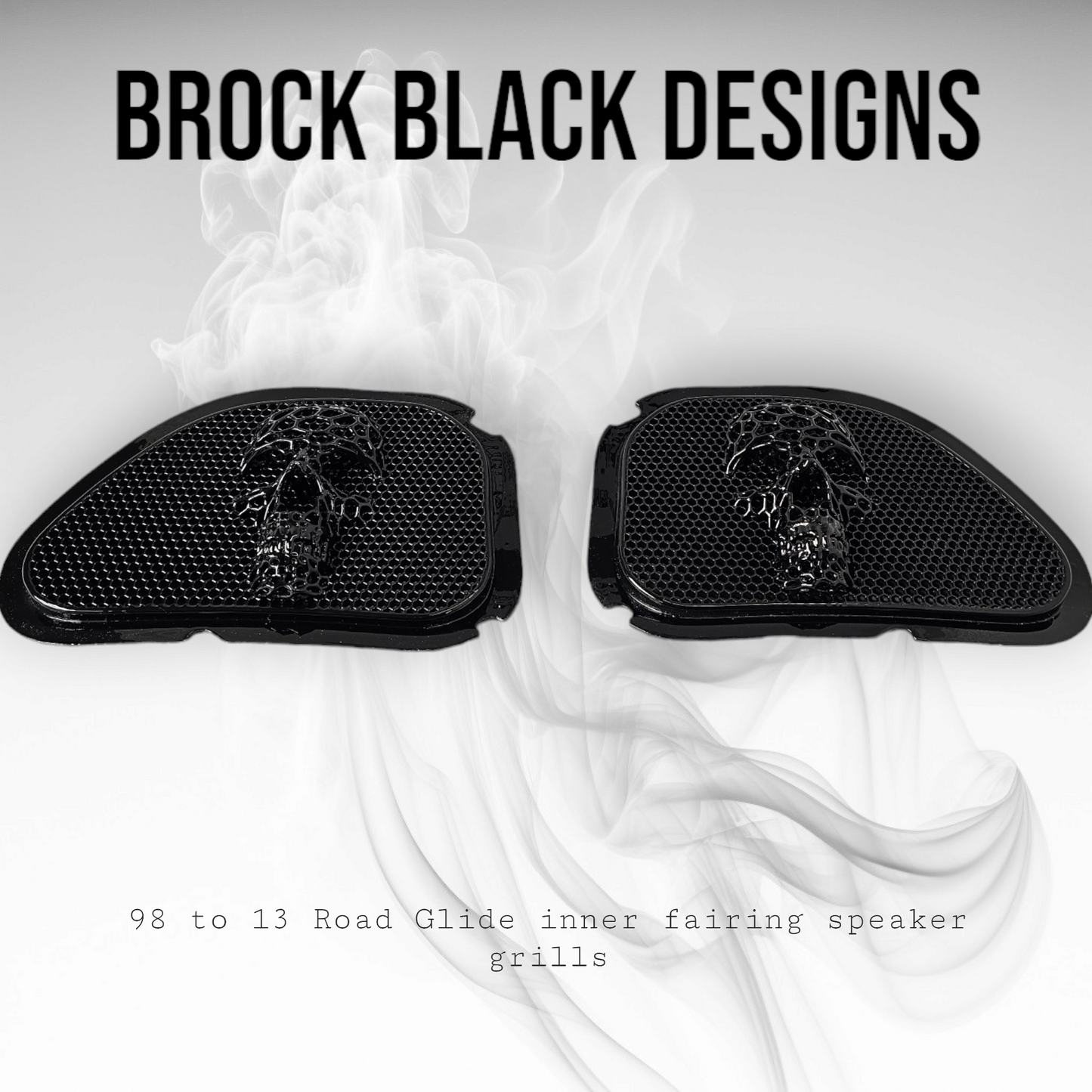 98-2024+ Road Glide 3D webbed Skull speakers grill covers set
