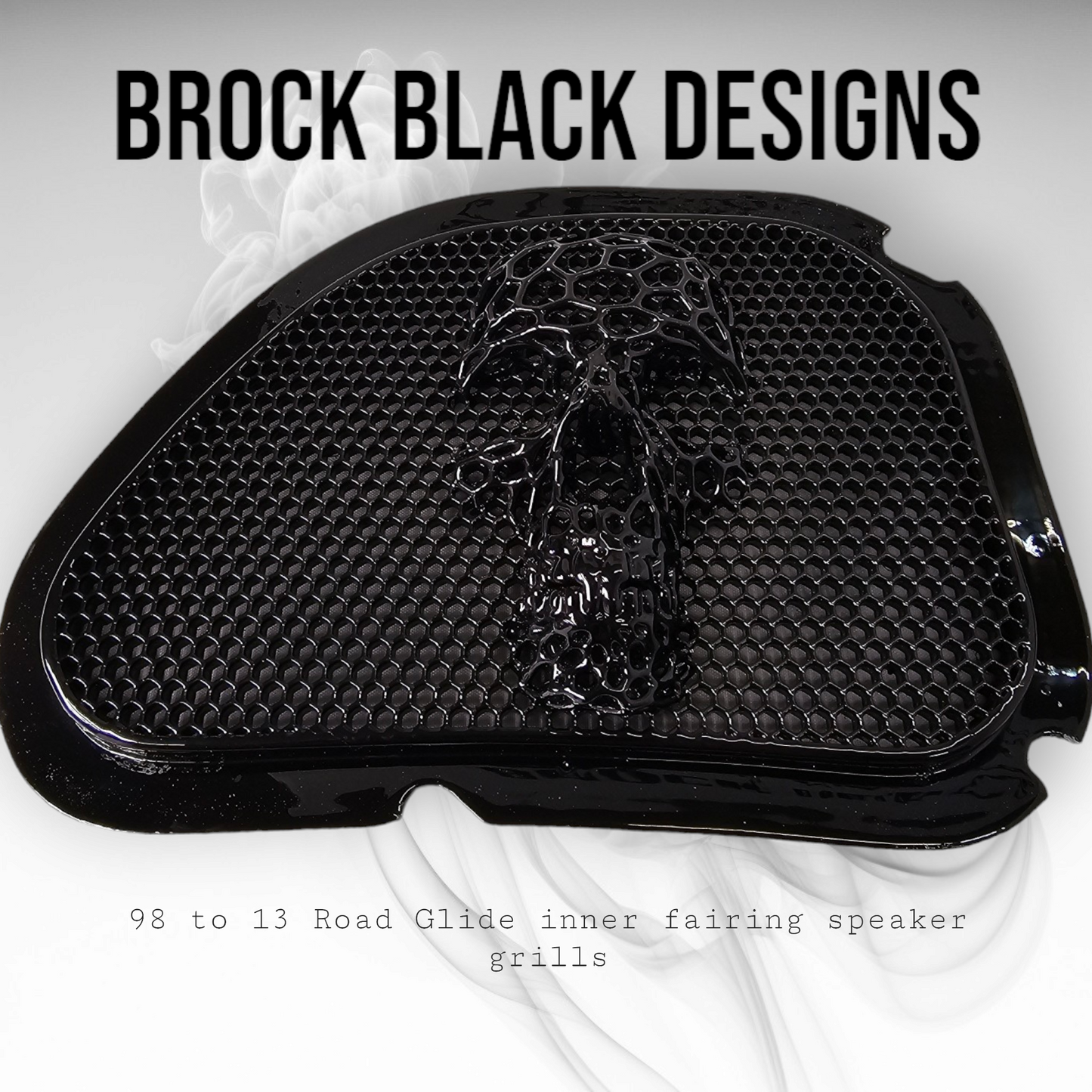 98-2024+ Road Glide 3D webbed Skull speakers grill covers set
