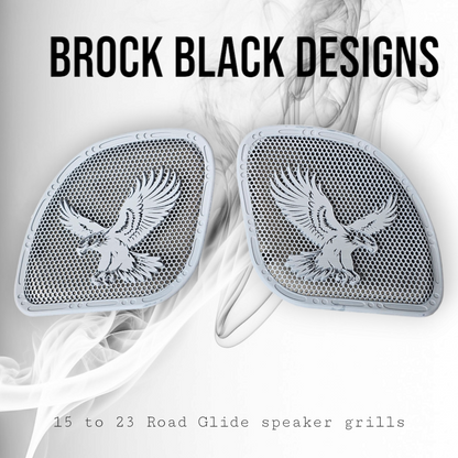 98-2024+ Road Glide 3D Eagle speakers grill covers set
