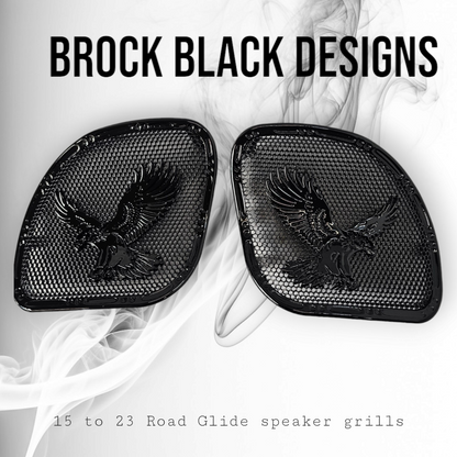 98-2024+ Road Glide 3D Eagle speakers grill covers set