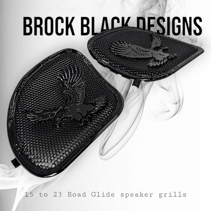 98-2024+ Road Glide 3D Eagle speakers grill covers set
