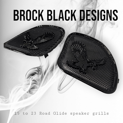 98-2024+ Road Glide 3D Eagle speakers grill covers set