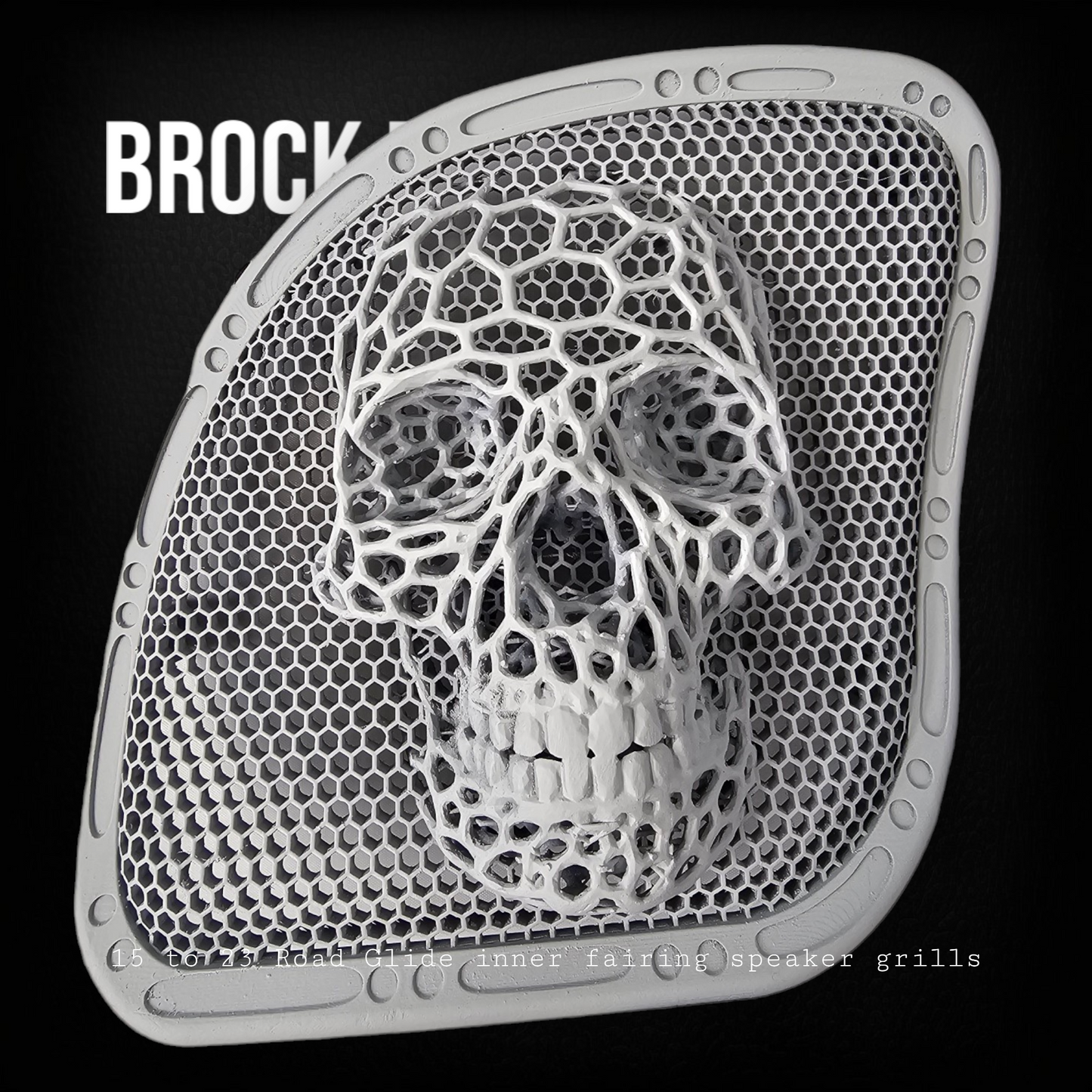 98-2024+ Road Glide 3D webbed Skull speakers grill covers set