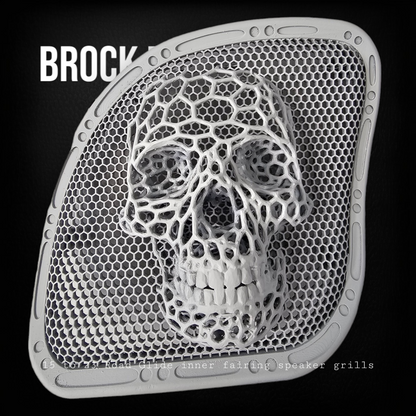 98-2024+ Road Glide 3D webbed Skull speakers grill covers set