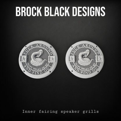 4 hole round 3D Don't Tread on Me speaker grill covers set