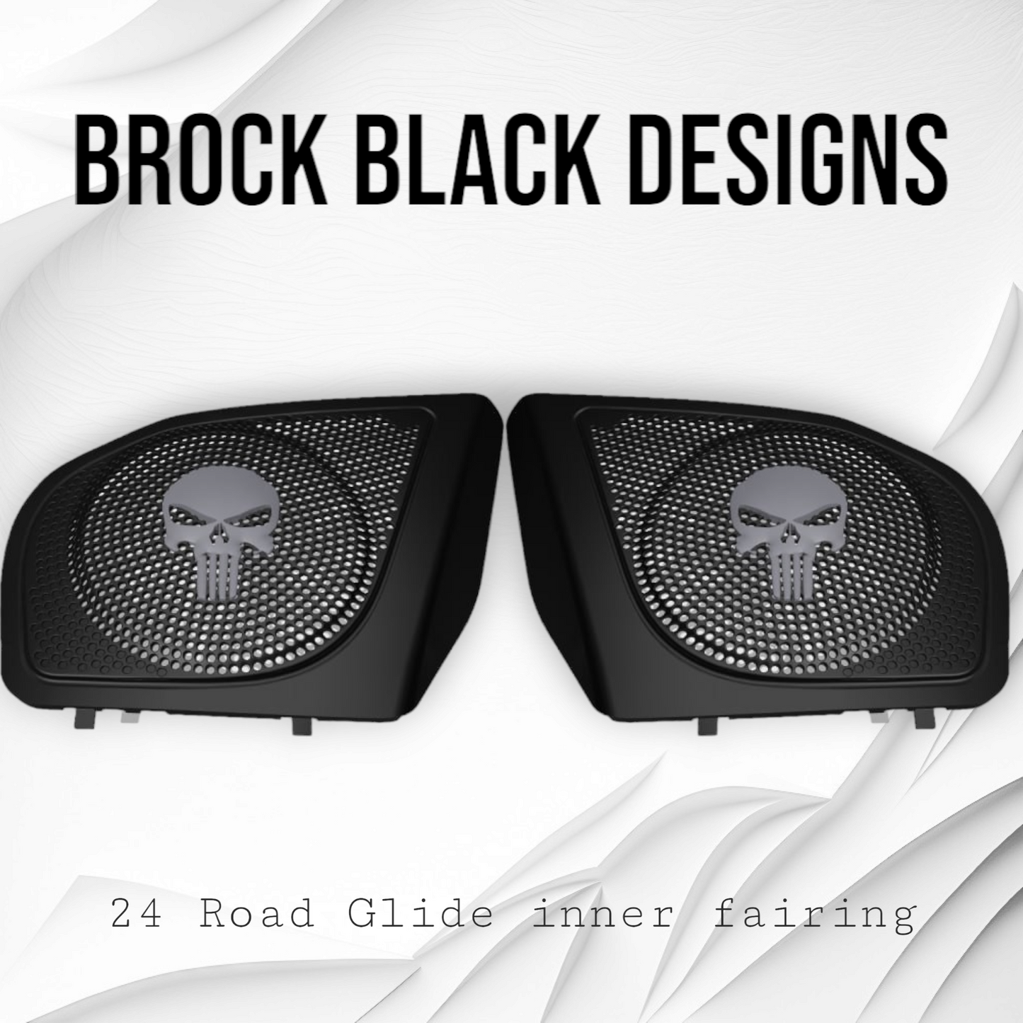 98-2024+ Road Glide 3D punisher speakers grill covers set