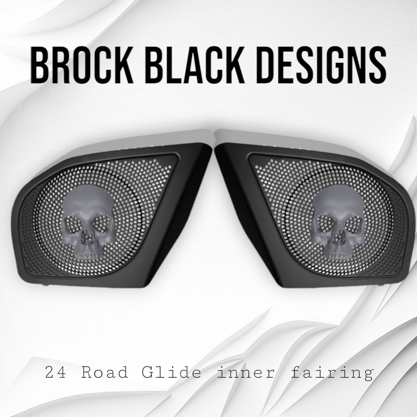 98-2024+ Road Glide 3D Ancient Skull speakers grill covers set