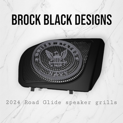 98-2024+ Road Glide 3D Navy speakers grill covers set