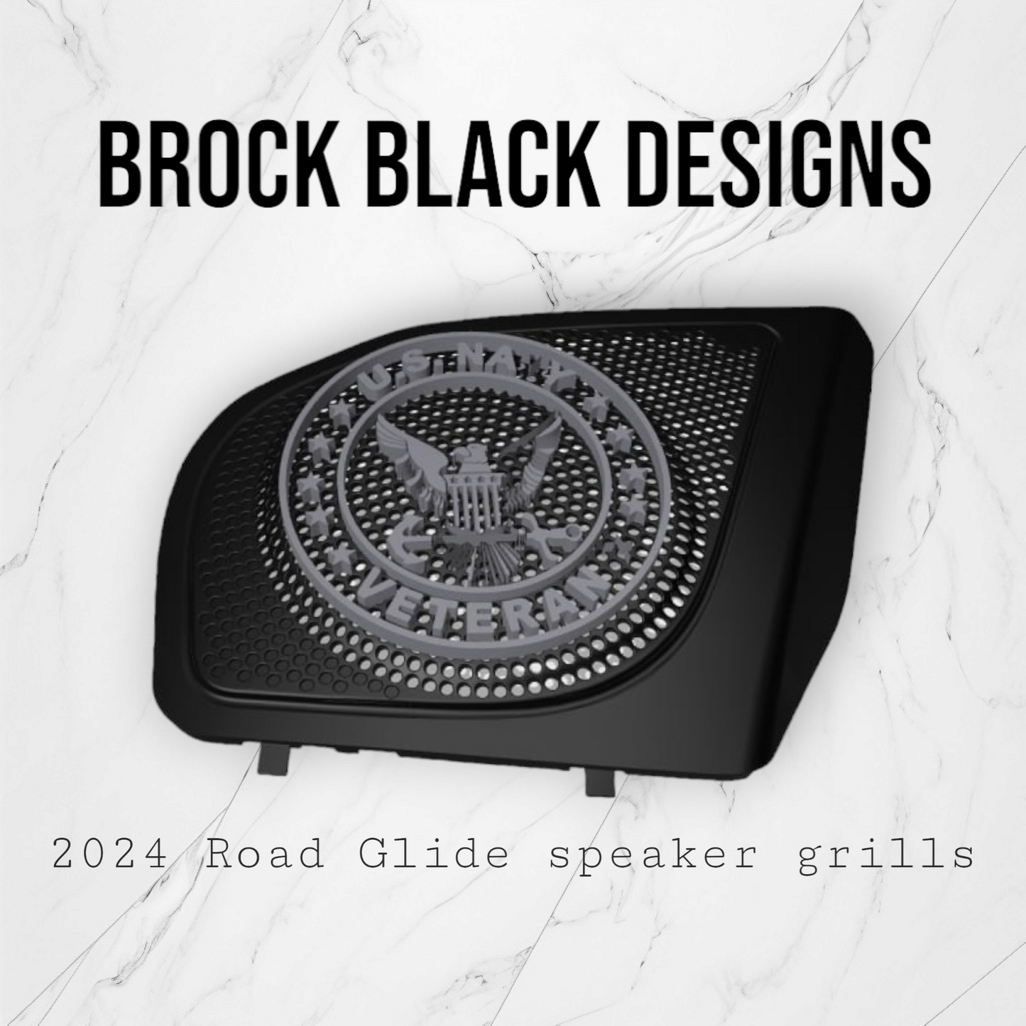 98-2024+ Road Glide 3D Navy speakers grill covers set