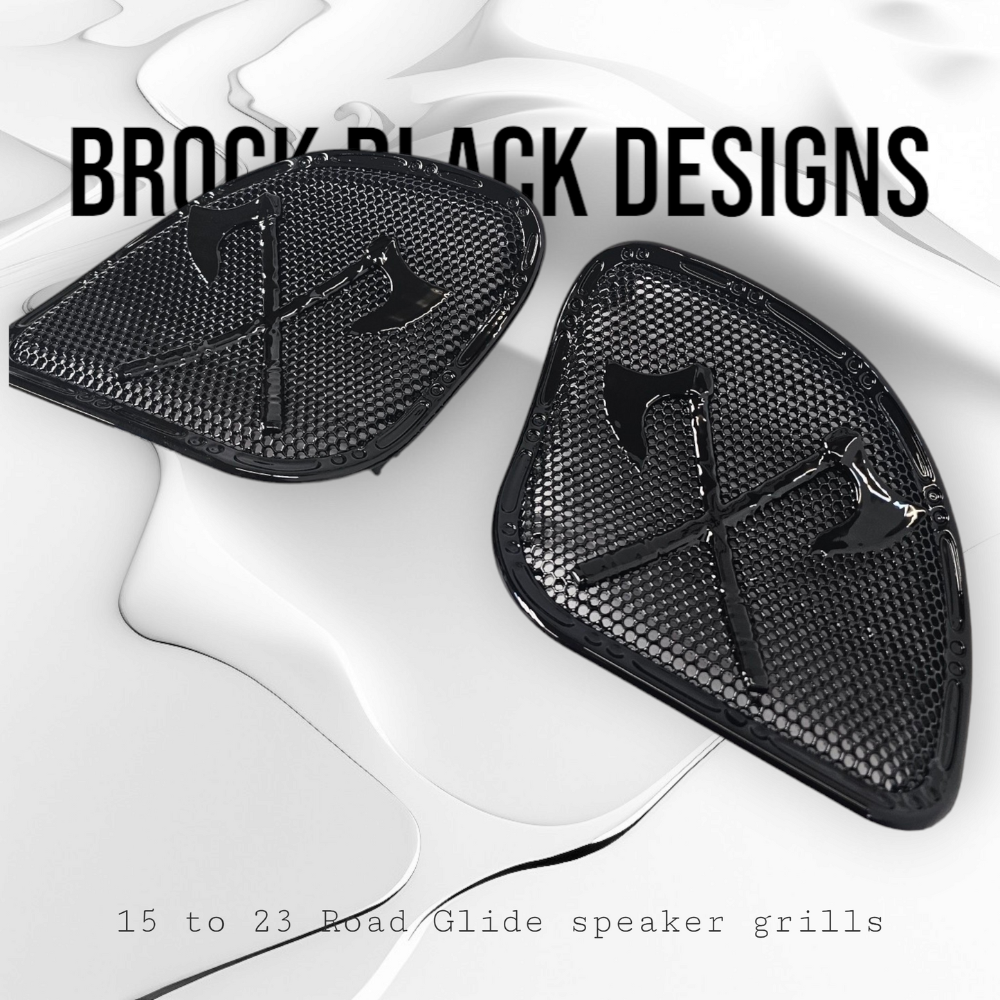 98-2024+ Road Glide 3D Axe speakers grill covers set
