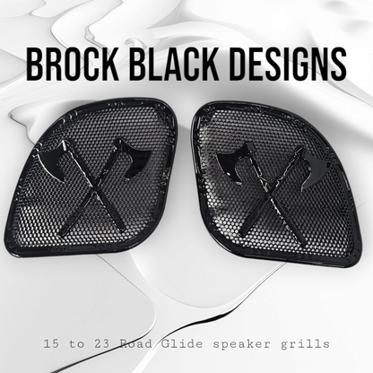 98-2024+ Road Glide 3D Axe speakers grill covers set