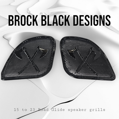 98-2024+ Road Glide 3D Axe speakers grill covers set