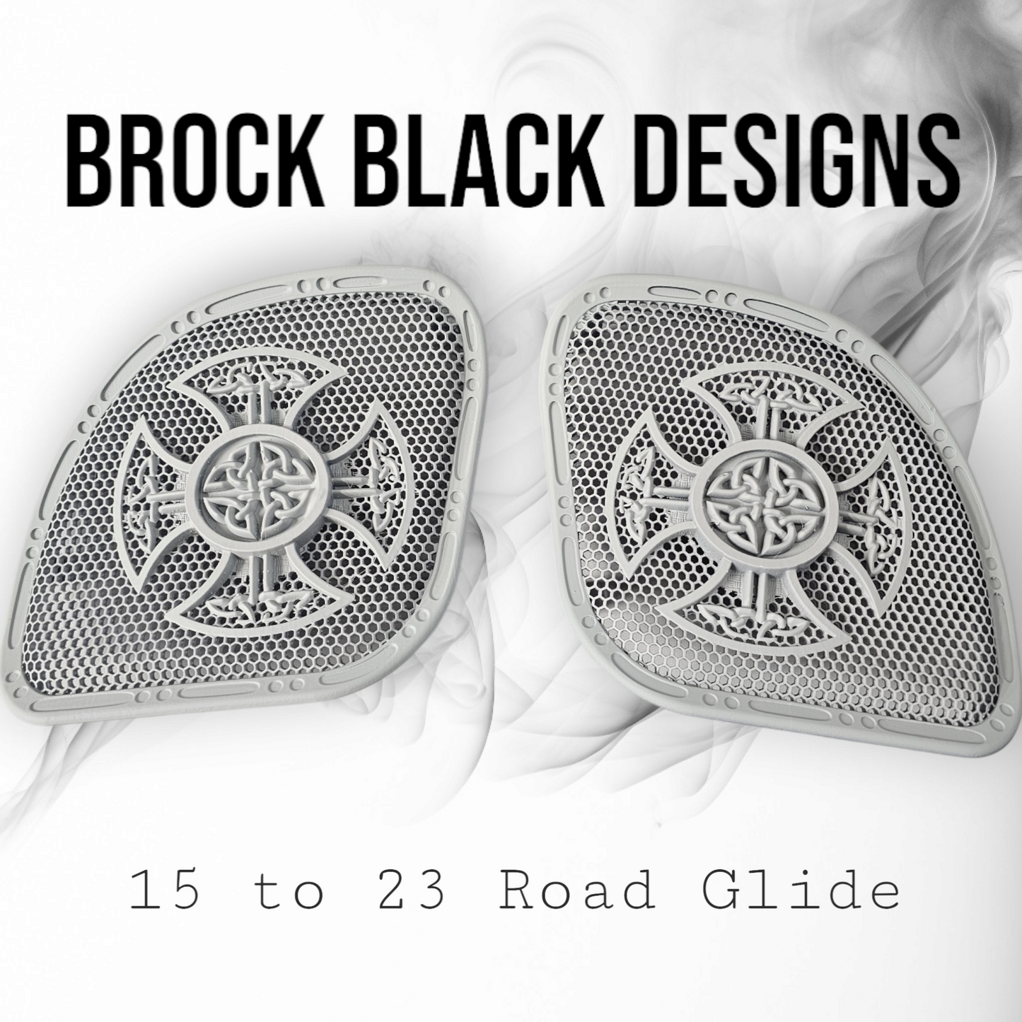 98-2024+ Road Glide 3D Celtic cross speakers grill covers set