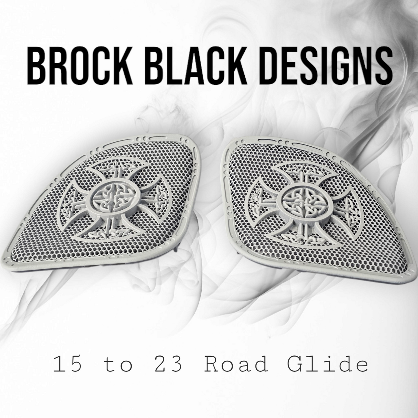 98-2024+ Road Glide 3D Celtic cross speakers grill covers set