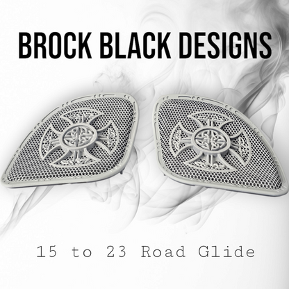 98-2024+ Road Glide 3D Celtic cross speakers grill covers set
